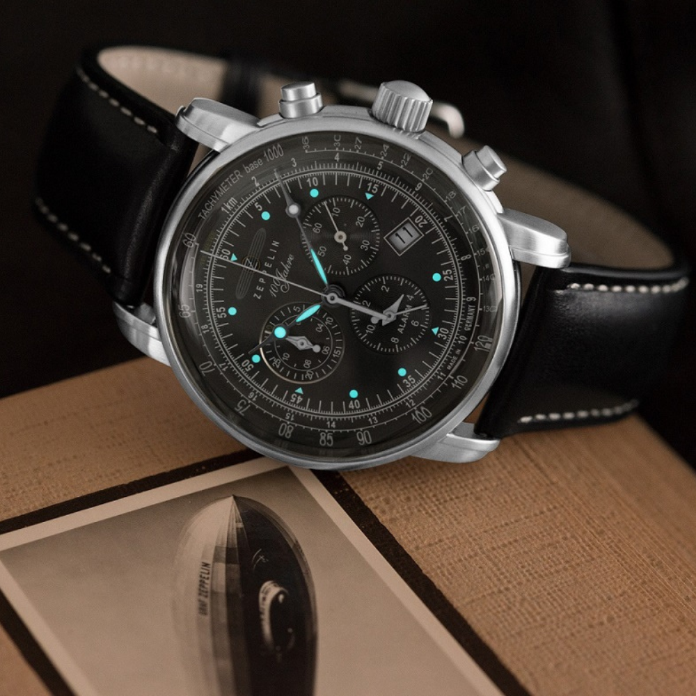 Relógio Automático Zeppelin 100 Anos Black Premium – Cronógrafo