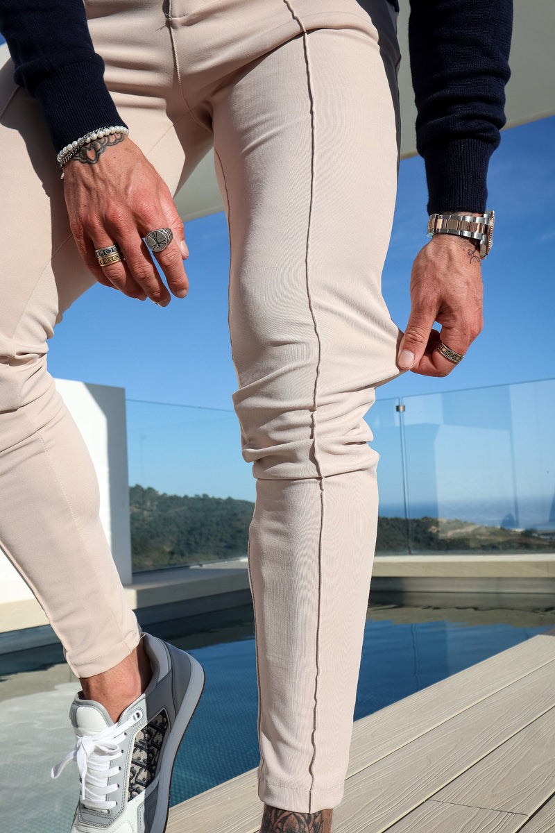 Calça Masculina de Alfaiataria Atlantic Bege